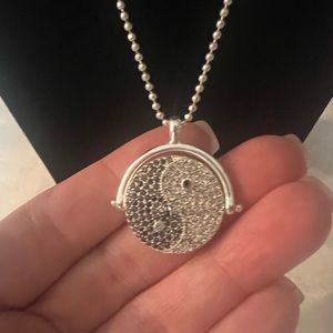 Lucky brand ying yang necklace; adjustable 18-20”